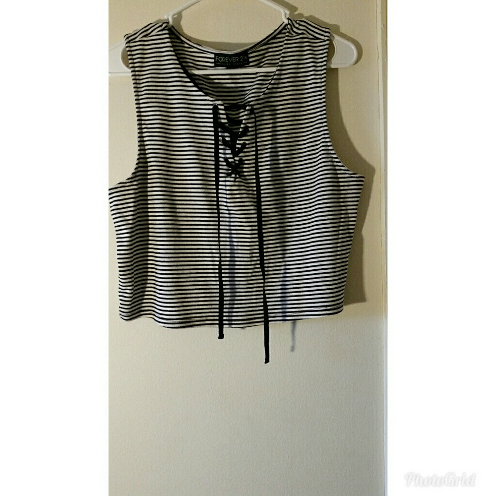 Forever21 Striped crop top